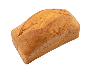 Sweet whole pound cake isolated on transparent background