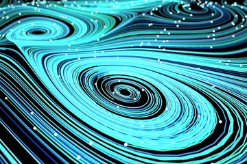 Swirling Light Lines with Glowing Particles