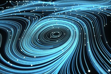 Swirling Light Lines with Glowing Particles