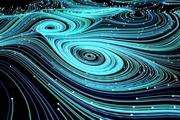 Swirling Light Lines with Glowing Particles