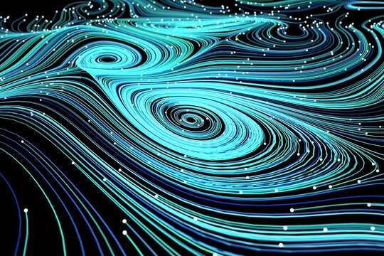 Swirling Light Lines with Glowing Particles