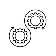 Icon a devops, isolated against a clean background.