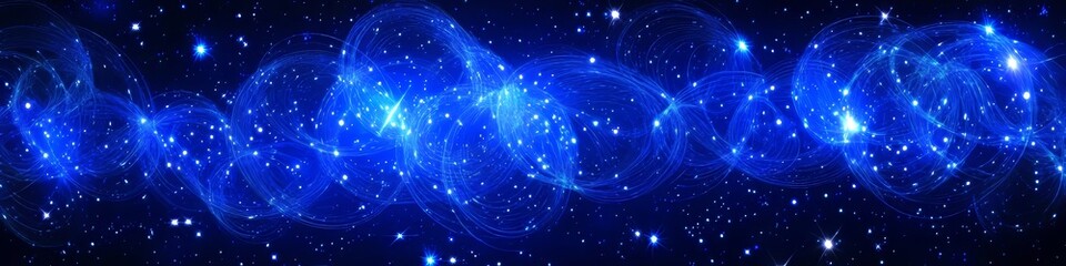 Fototapeta premium Vibrant Blue Network of Interconnected Nodes with Radiant Light for a Futuristic Design Vision