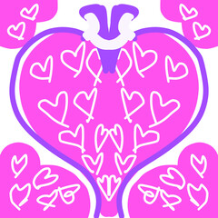 pink heart with hearts