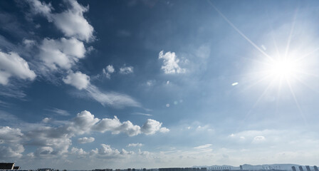 Sun rays through dramatic clouds