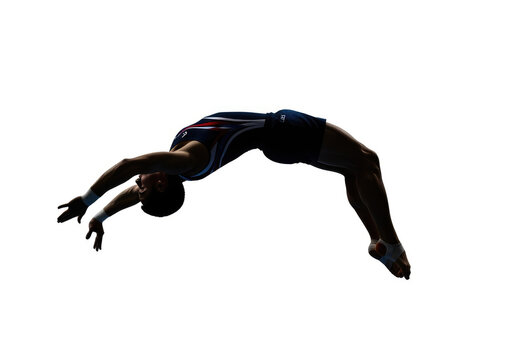 Diver Performing a Backflip in Midair.