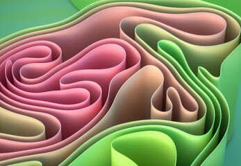 Abstract colorful curved shapes
