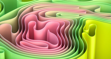 Abstract colorful curved shapes