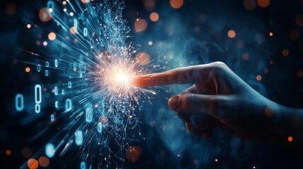 Exploring Technology and Nature A Glowing Digital Forest in Modern Communication and Connection