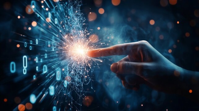 Exploring Technology and Nature A Glowing Digital Forest in Modern Communication and Connection