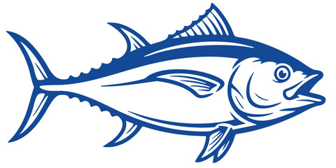 Minimalist Seafood Mascot or Emblem for Restaurants and Markets Against Clean White Backdrop