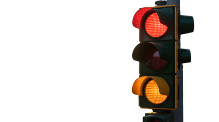 Traffic light with red and yellow signal
