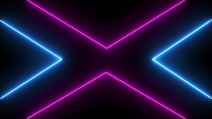 VJ loops club neon abstract, colorful lines looped pattern of blue and red lamps - Powered by Adobe