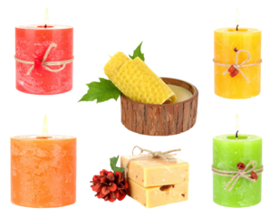 Assortment Of Colorful Candles Lit With Flames On Transparent Background
