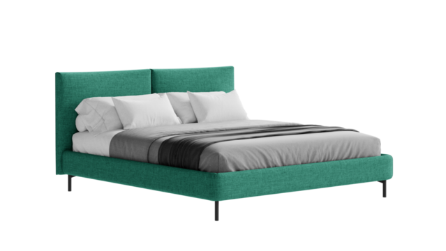 Bed on an isolated background. Furniture for collages, graphics designs, and presentations.