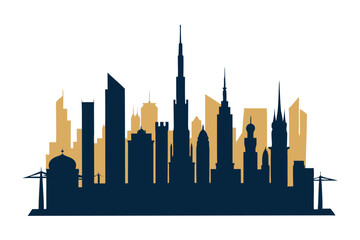 Obraz premium City skyline silhouette isolated on white background