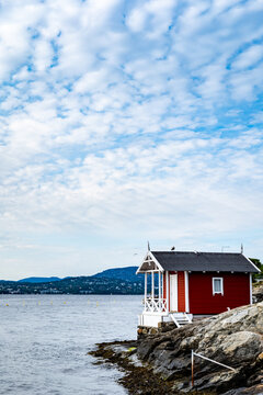 Oslo fjold landscape in Nesodden. View of Oslo fjold in Norway, classic Norwegian landscape
