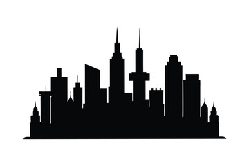 Obraz premium City skyline silhouette vector illustration on white background