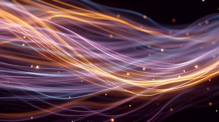 Golden flowing wave light abstract animation - Powered by Adobe