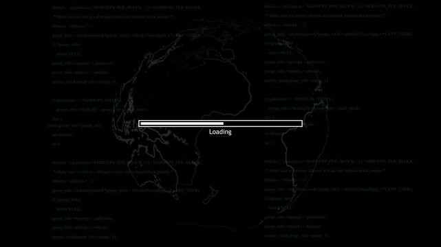 Hacked System Cyber Attack Animation &ndash; Data Breach, Security Alert, Access Denied, Global Network Hack on Computer Screen