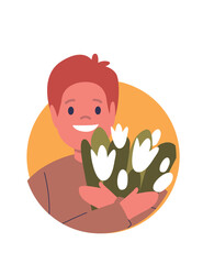 Boy child holding flower avatar