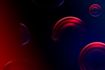 Abstract dark background with floating liquid bubbles concept vibrant dynamic gradient futuristic digital illustration modern blurred sphere shape wallpaper design