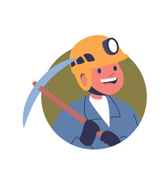 Fototapeta premium Boy child miner wearing helmet