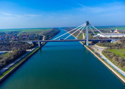 Landscape with the Danube - Black Sea waterway in Romania