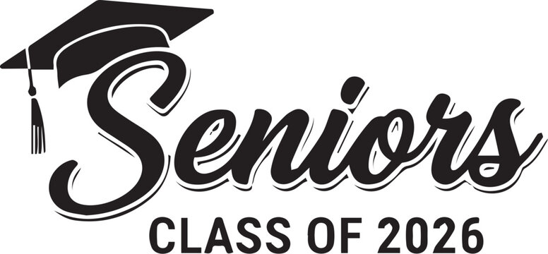 Graduation Year: Illustrative design celebrating the class of 2026, featuring a graduation cap and bold typography.