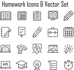 Home Work Icons & Vector Set