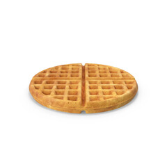 a round waffle isolated on a transparent background, PNG