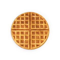 a round waffle isolated on a transparent background, PNG