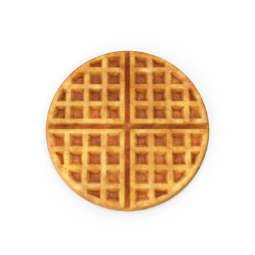 a round waffle isolated on a transparent background, PNG