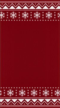 Christmas Knitted Ugly Sweater Background. Red and White Nordic Style.