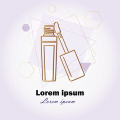 Minimal Line Art Lip Gloss Illustration for Beauty Branding and Makeup Design