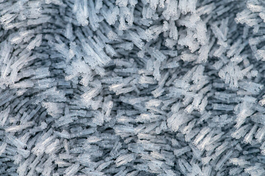 ice cristals on metal  - Powered by Adobe