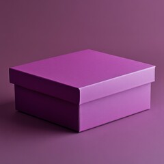 A rich violet backdrop adds atmosphere, making the box appear elegant and premium.