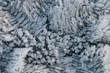 frost ice on metal