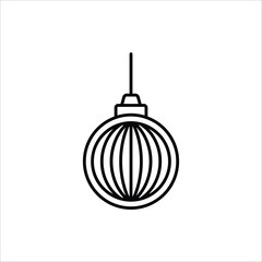 Christmas balls icon. Collection of New Year toys for a tree. Balls with a pattern for winter decoration. Isolated on white background. 