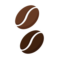Fototapeta premium Minimalist Pair of Isolated Coffee Beans Vector Illustration