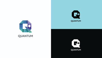 Geometric Q Logo – Modern Abstract Quantum Symbol