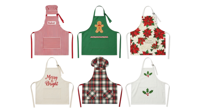 Christmas Kitchen Aprons. Festive Holiday Baking & Cooking Accessories