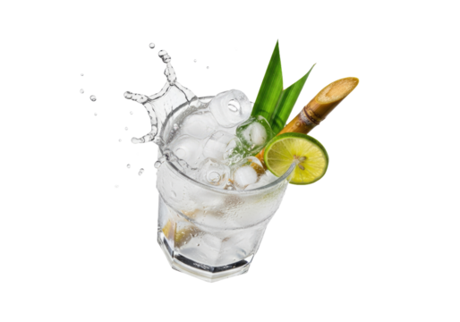 Refreshing Lemon and Green Tea Cocktail with Mint.