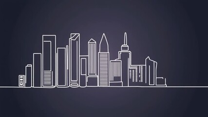 Abstract vector illustration of a city skyline silhouette at night depicting urban business success, financial growth, and future architecture design - Powered by Adobe