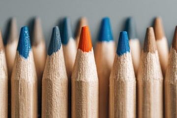 The Concept of Difference: One Bright Pencil Among Natural Wood Row