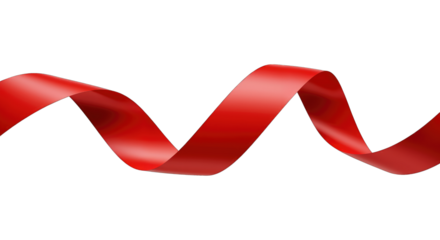 Satin ribbon wave isolated motion celebration festive symbol decorative flowing loop gift wrapping satin material