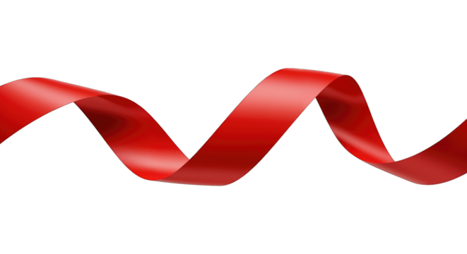 Satin ribbon wave isolated motion celebration festive symbol decorative flowing loop gift wrapping satin material