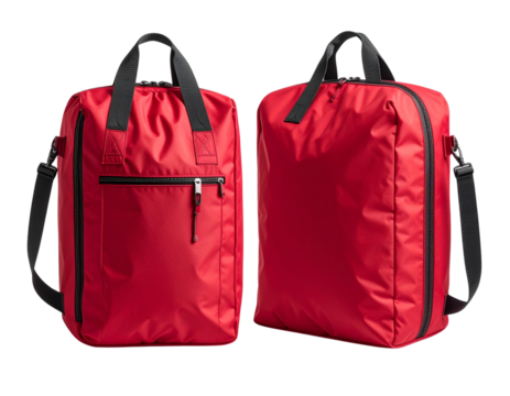 Red Gym Bag Duo Set Isolated on Transparent Background