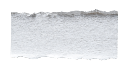 Torn piece of white paper isolated on transparent background for graphic design