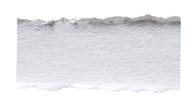 Torn piece of white paper isolated on transparent background for graphic design - Powered by Adobe